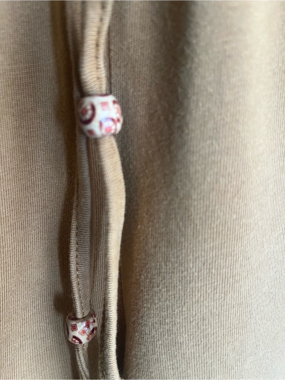 SHEIN Camel/Tan Wide-Leg Drawstring Pants with Floral Appliqué - Picture 7 of 7